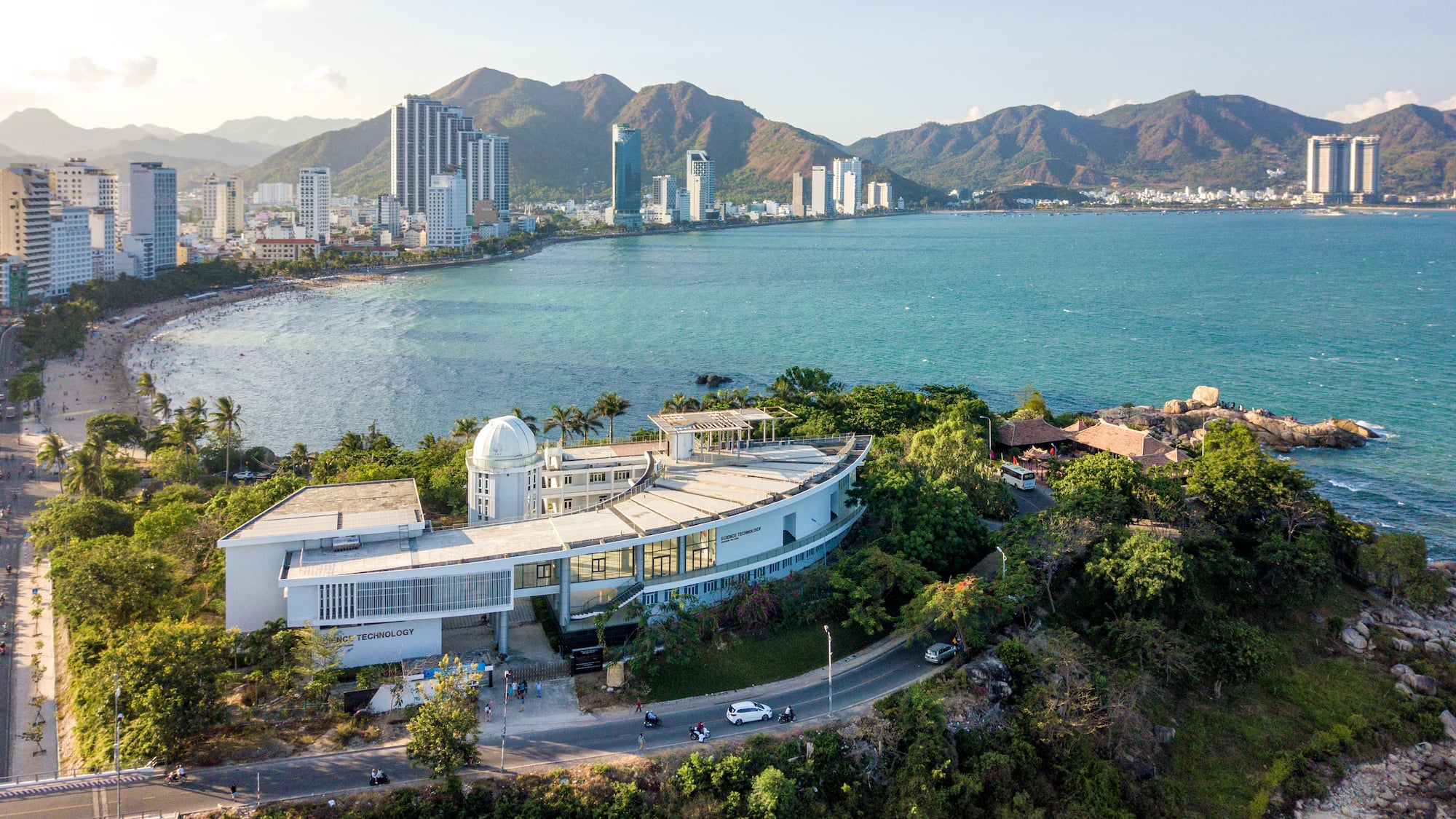 a building near the water