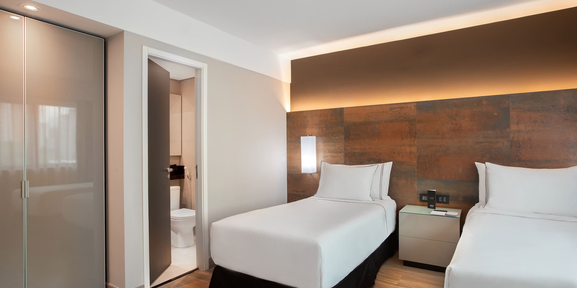 a room with two beds