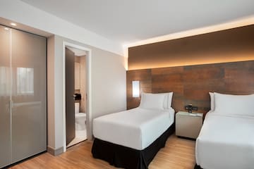 a room with two beds