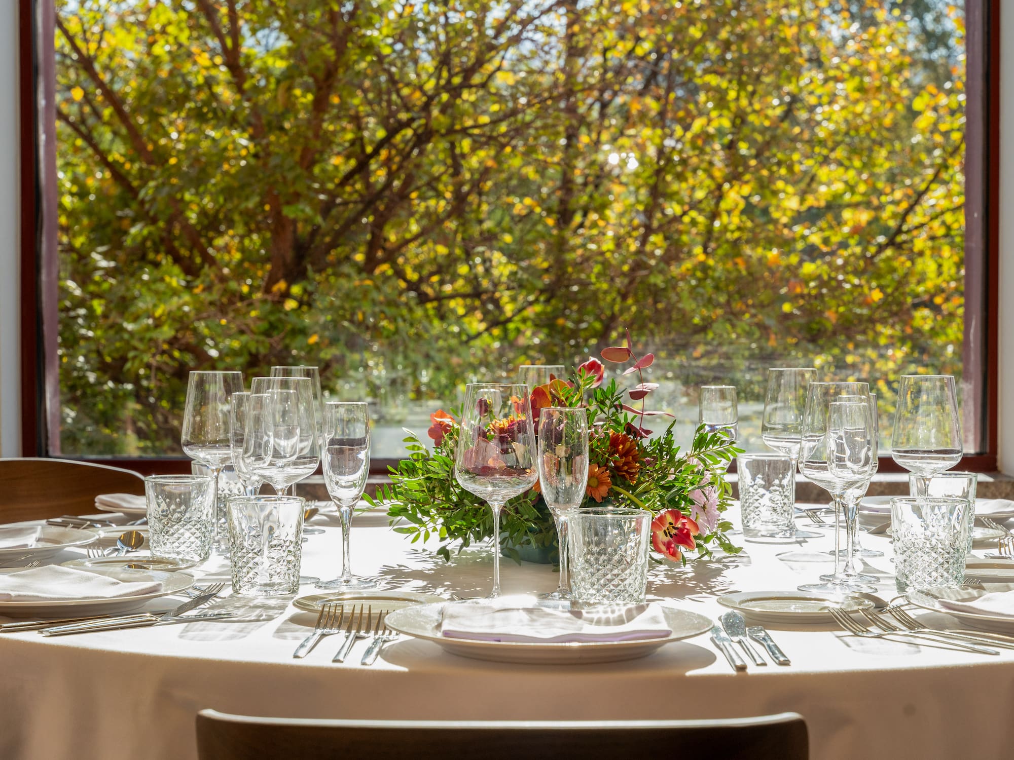 a table set for a dinner party