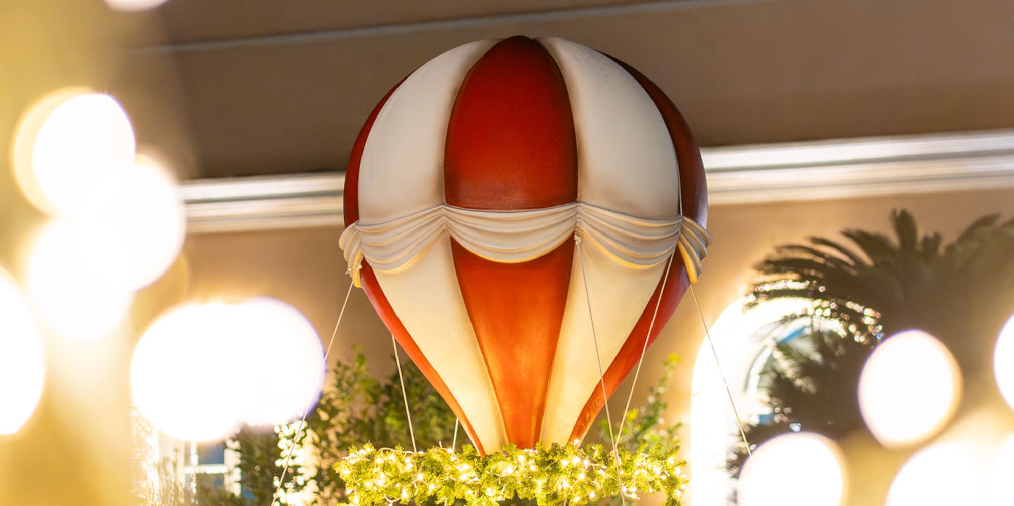 a hot air balloon in the air