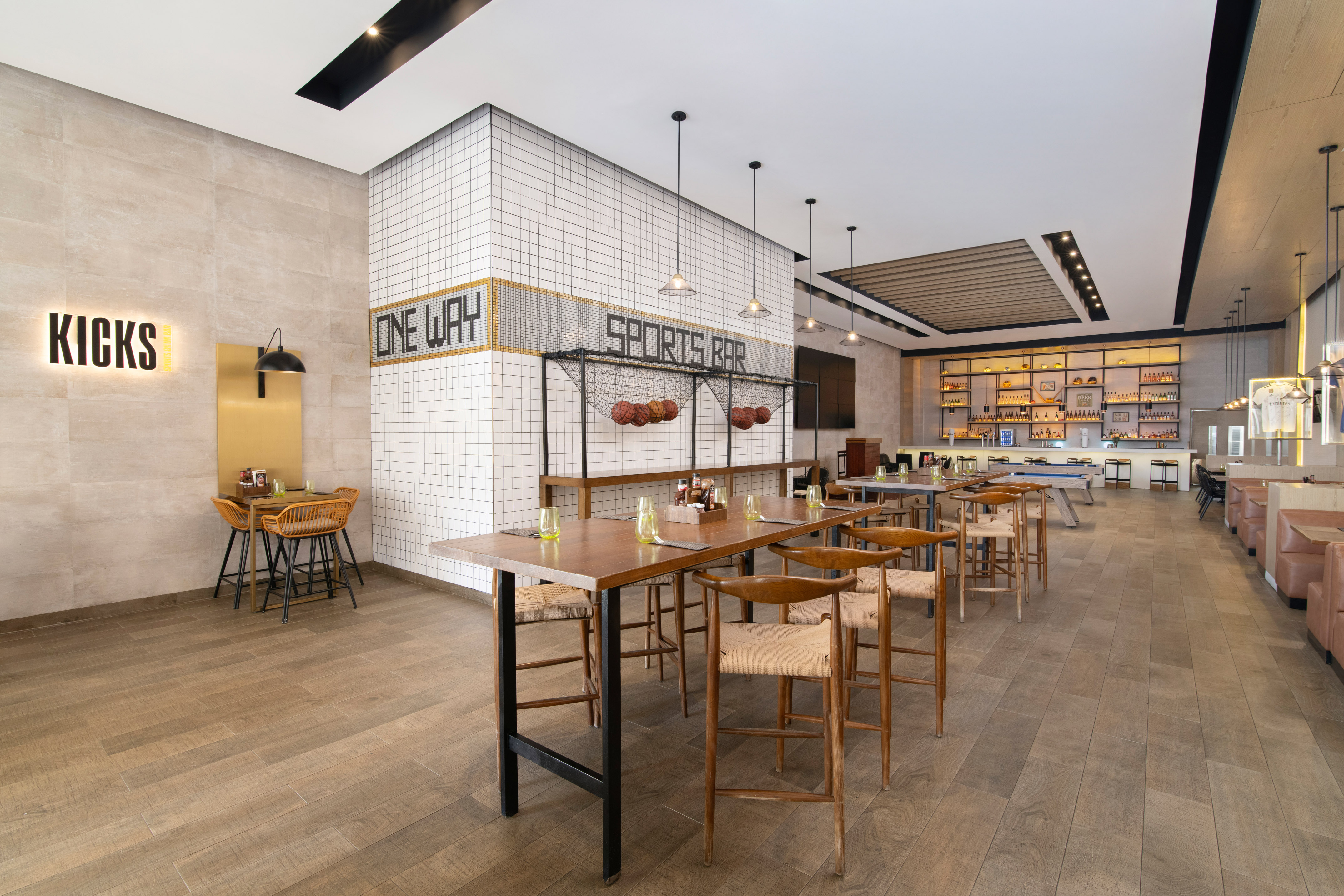 a restaurant with tables and chairs