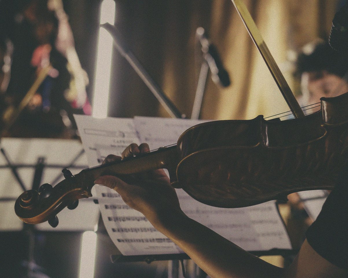 a person playing a violin