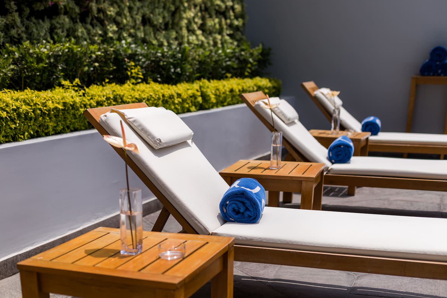 a group of chairs and tables