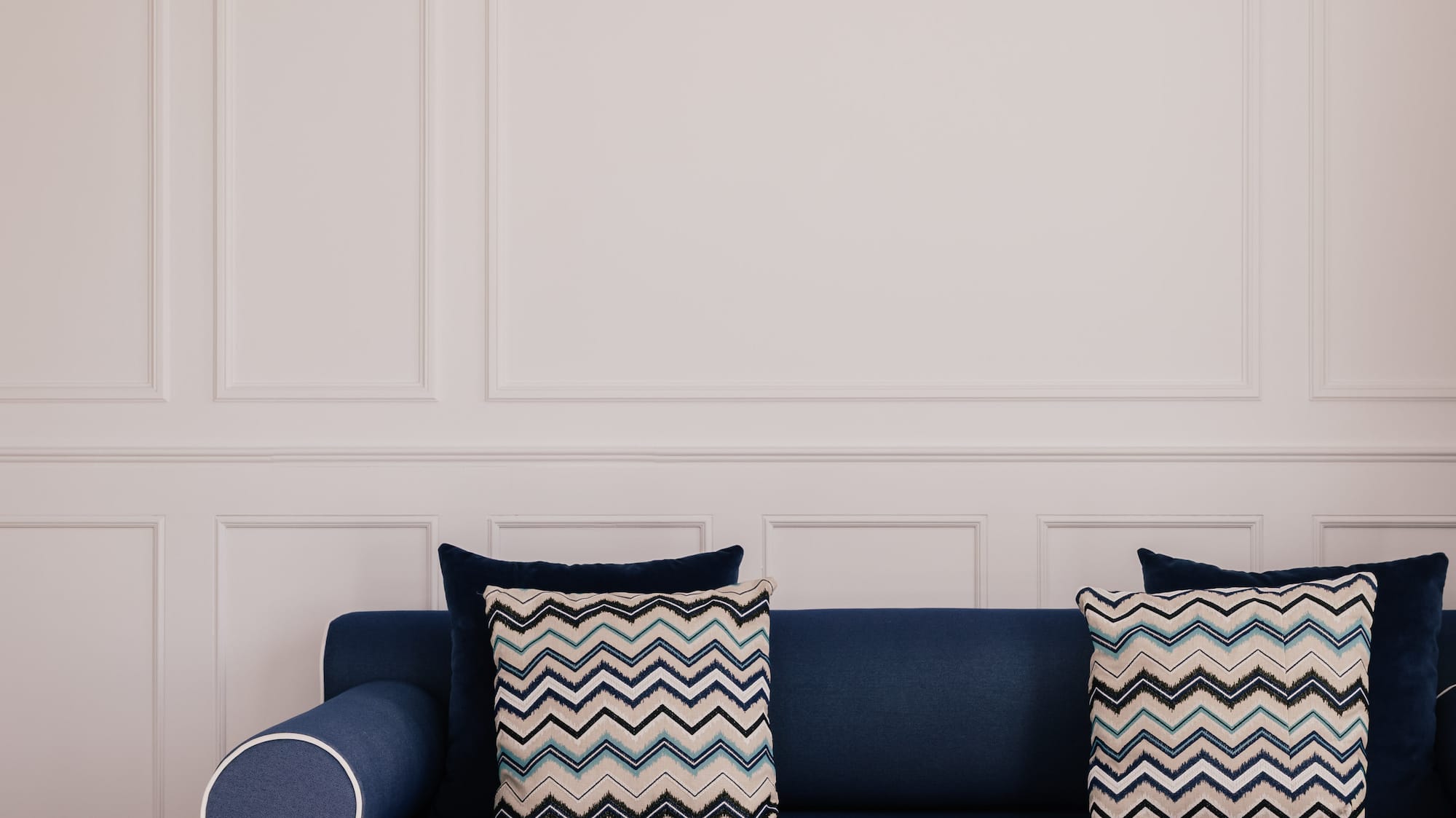 a room with a couch and a table