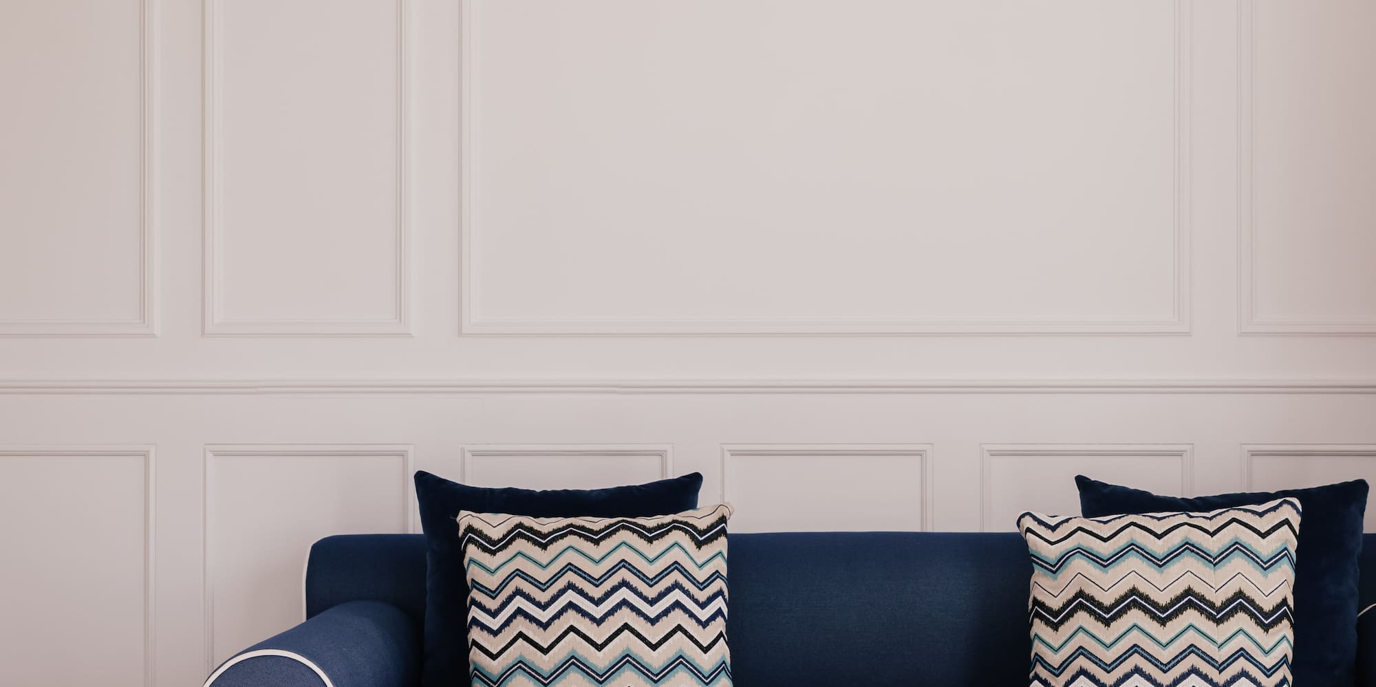 a room with a couch and a table