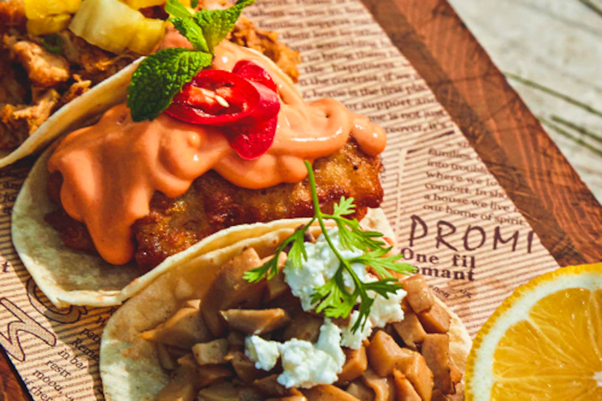 a plate of food on a table