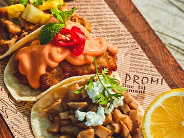 a plate of food on a table