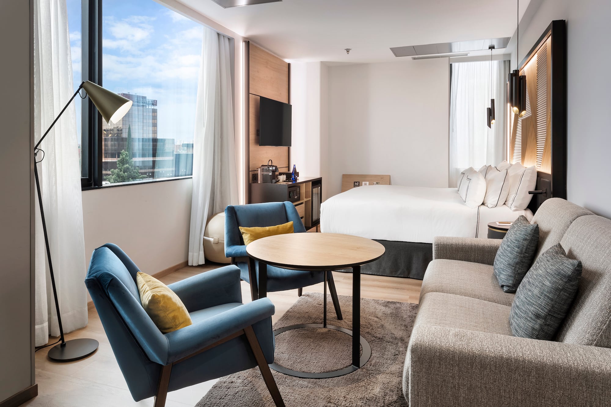 a room with a bed and a couch