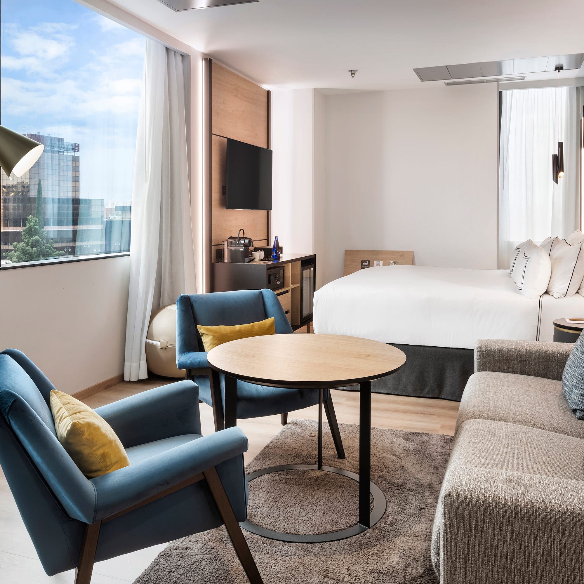 a room with a bed and a couch