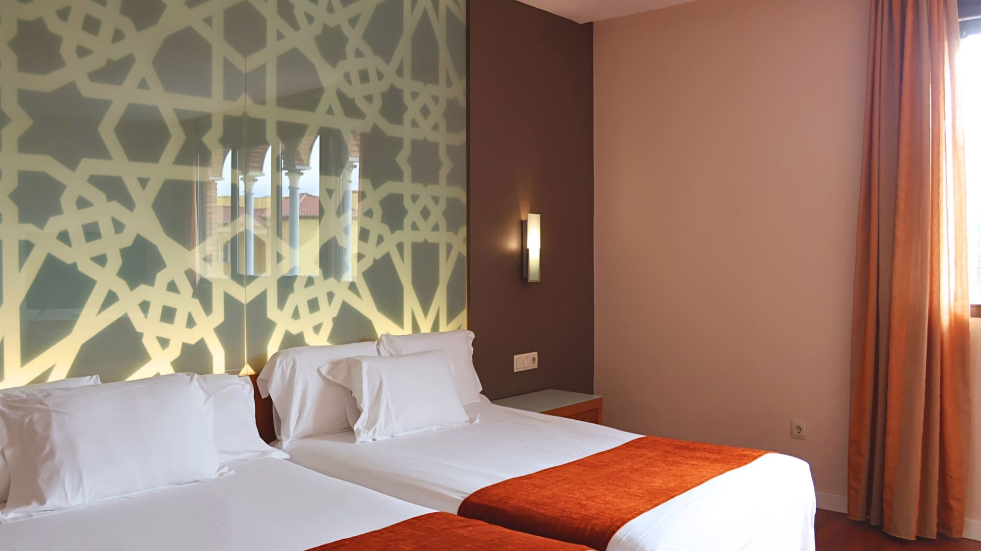 a room with two beds