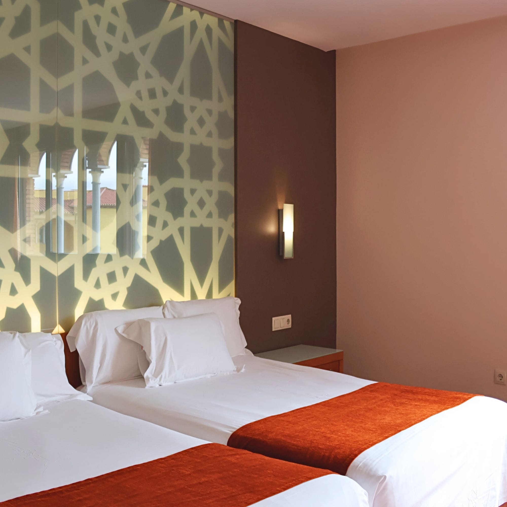 a room with two beds