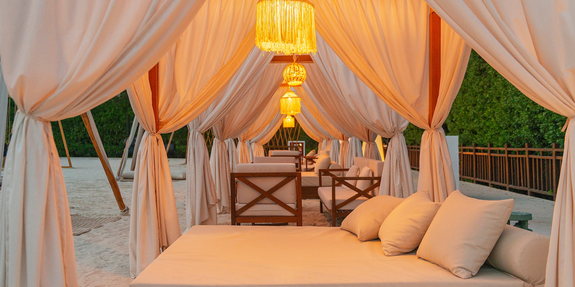 a bed under a canopy