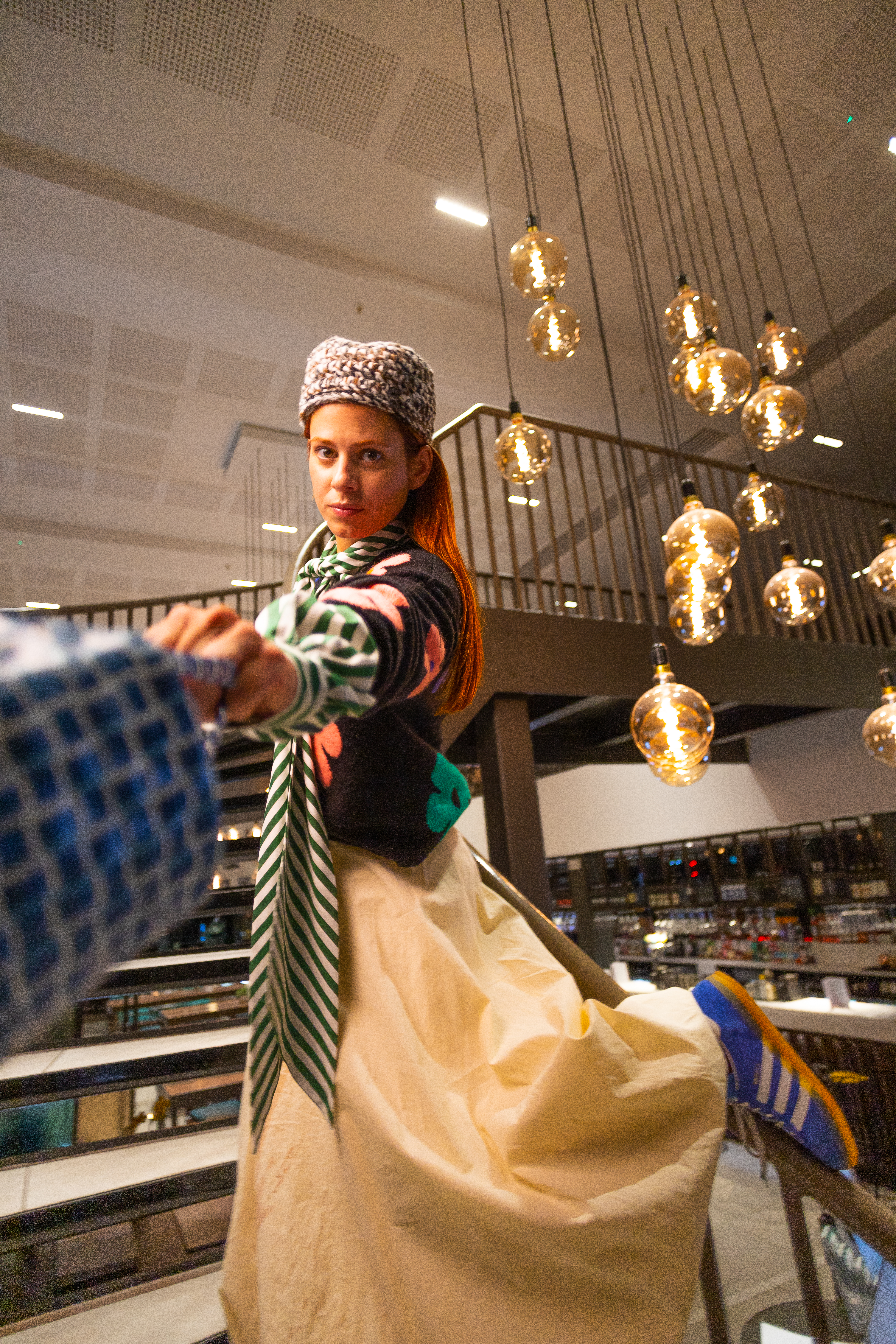 a woman holding a rope