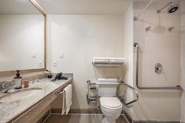 a bathroom with a sink and toilet