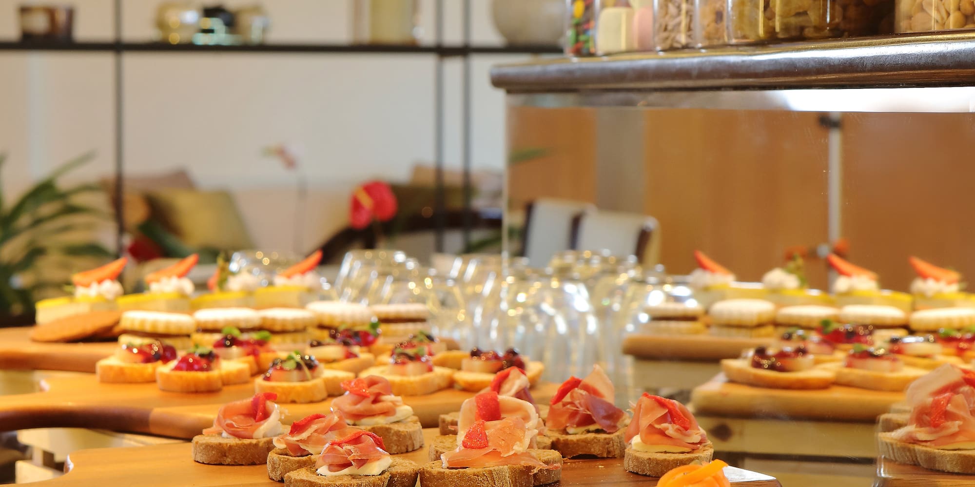 a table with food on it