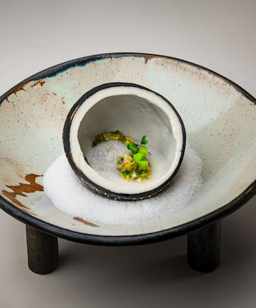 a bowl with food inside