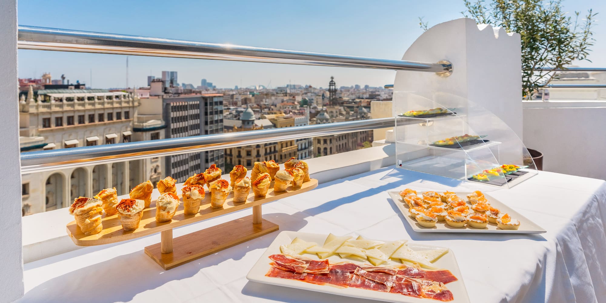 a table with food on it