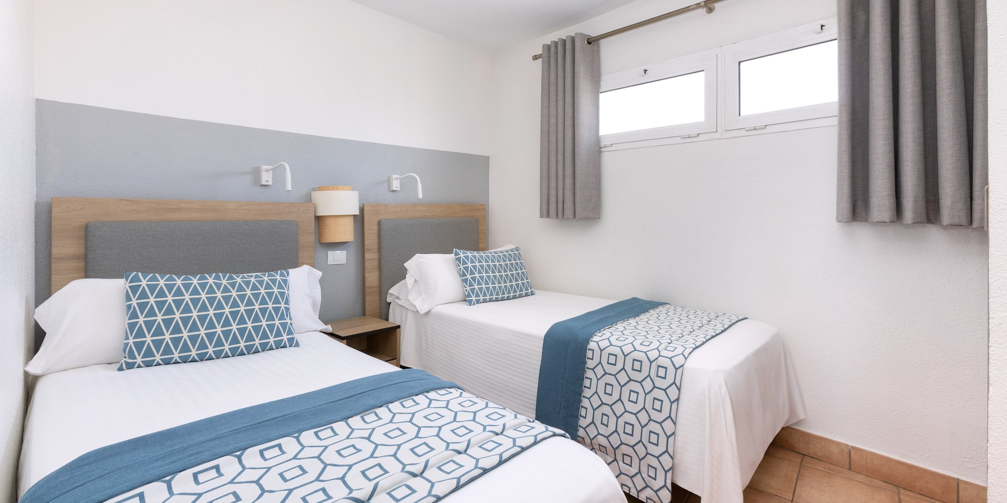 a room with two beds