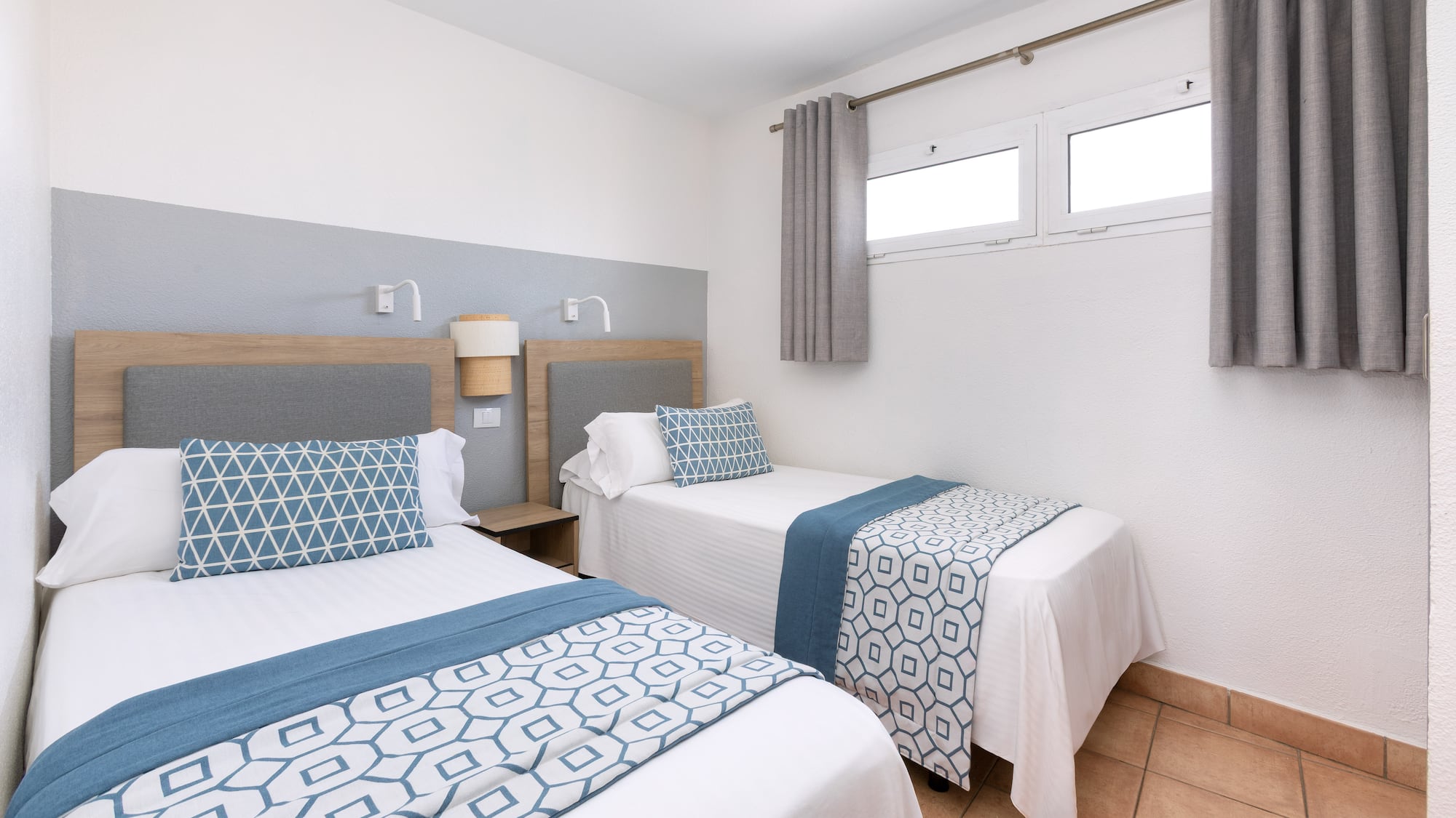 a room with two beds