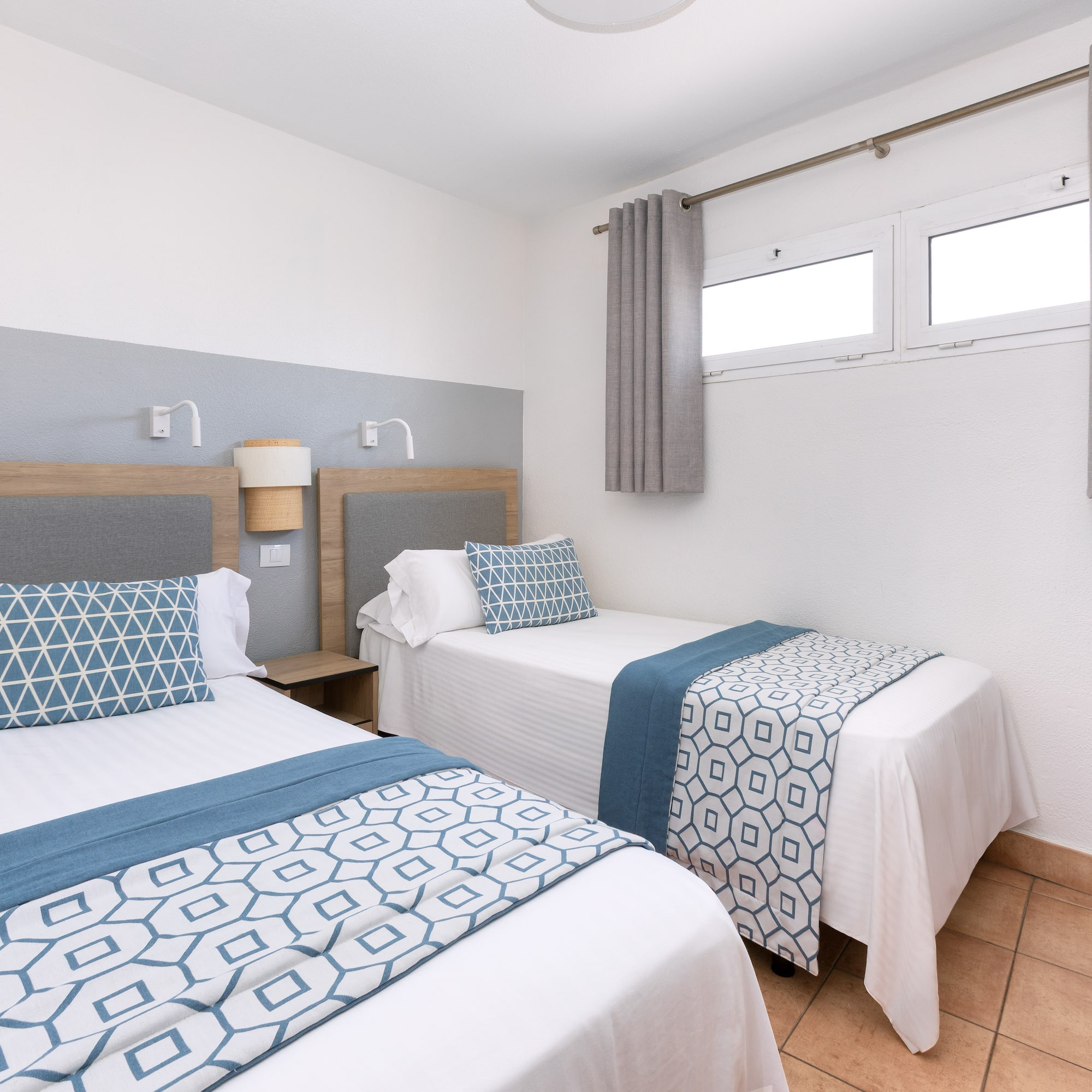 a room with two beds