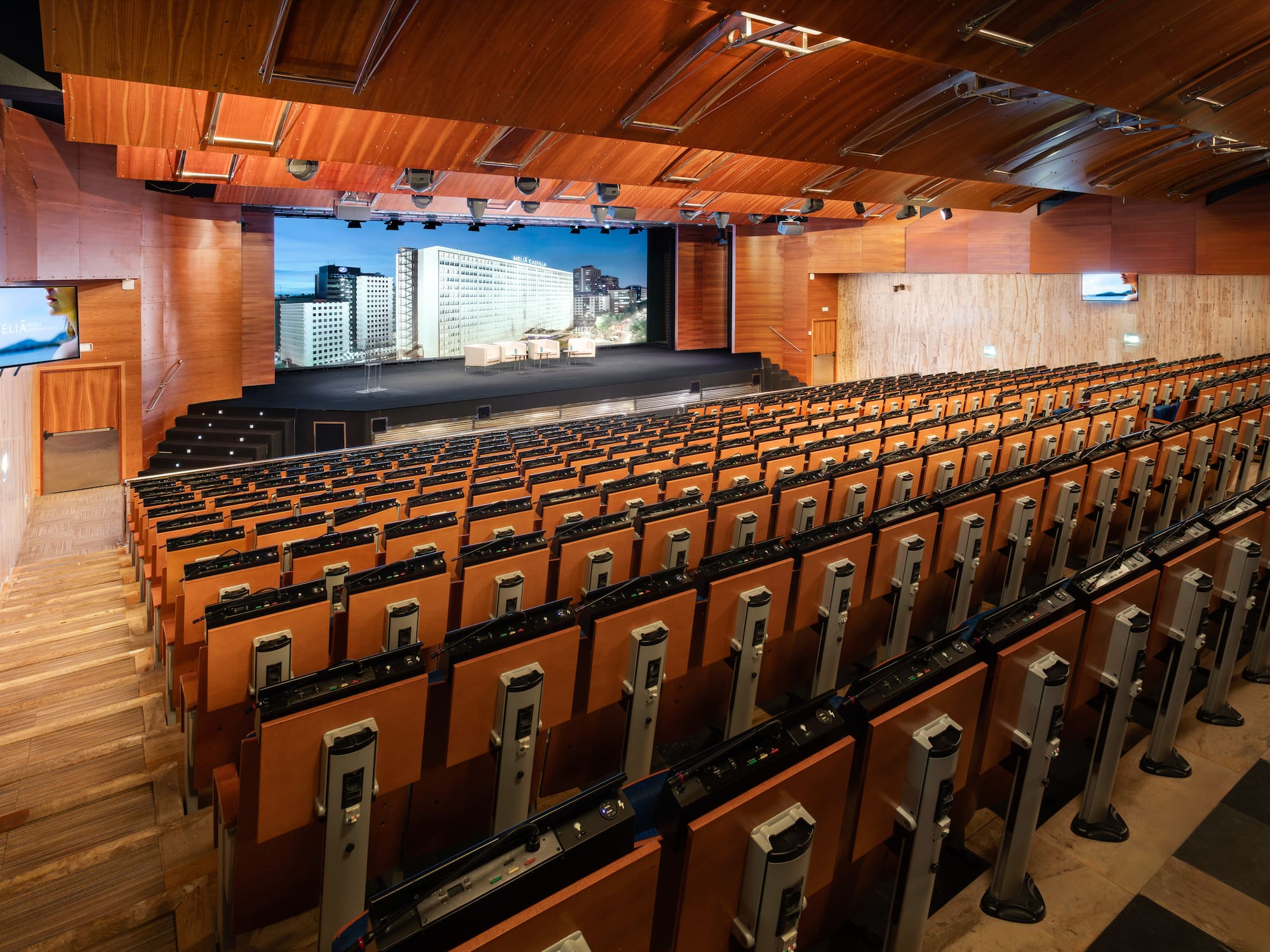 a large auditorium with rows of seats
