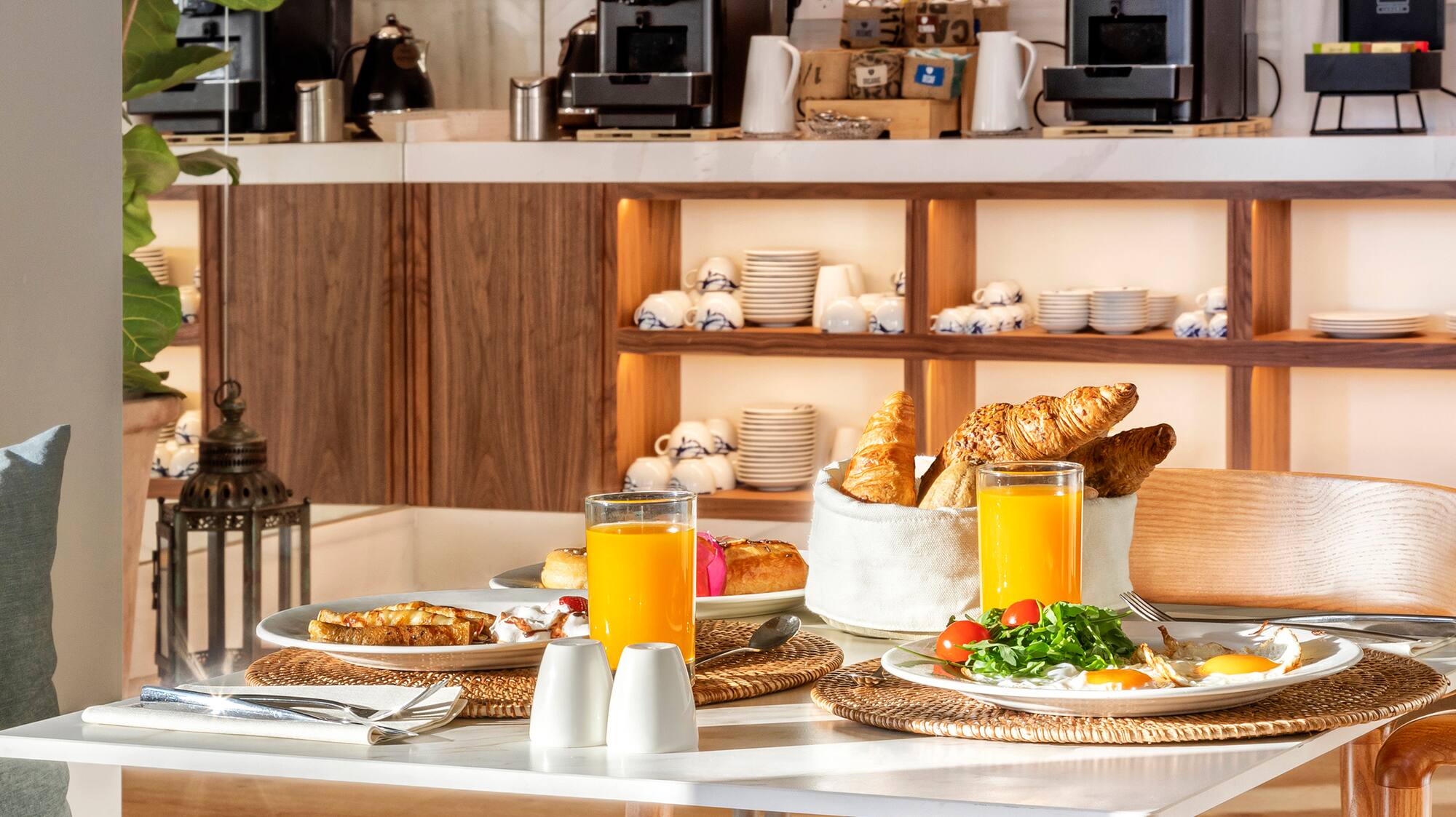 a table with food on it