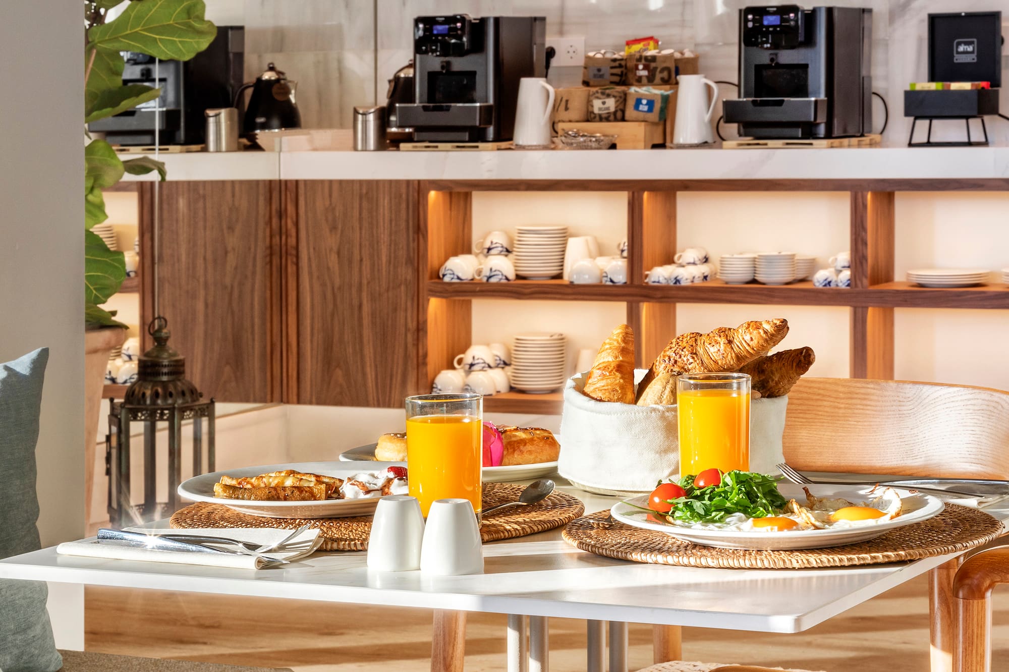 a table with food on it