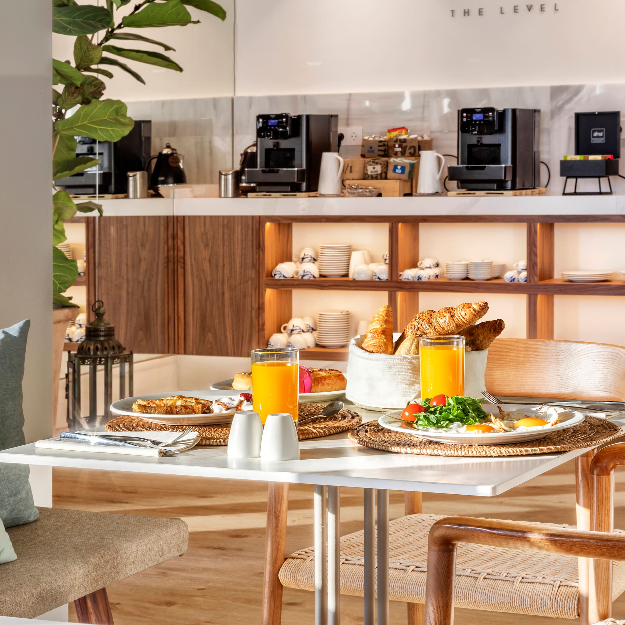 a table with food on it