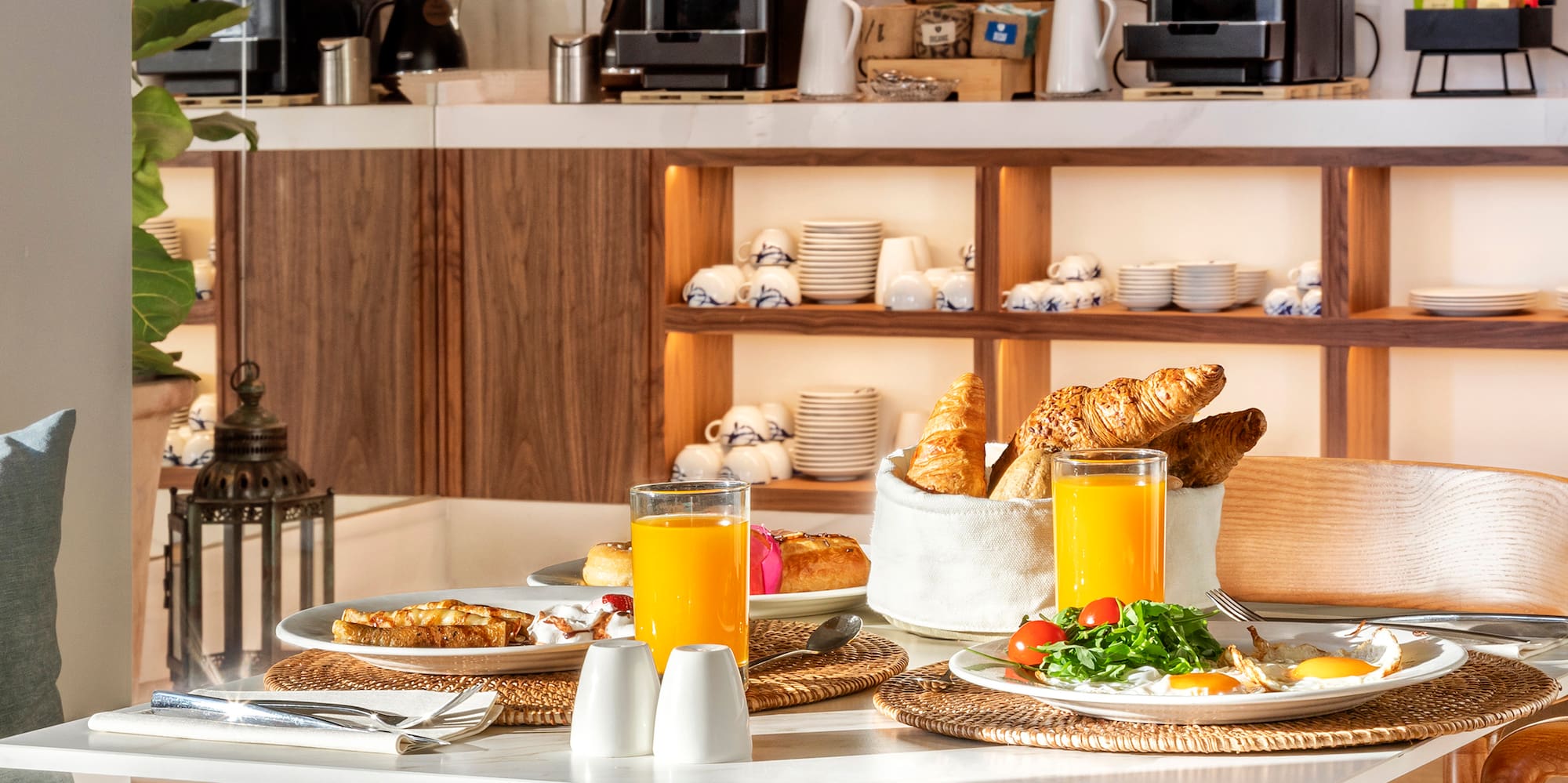 a table with food on it