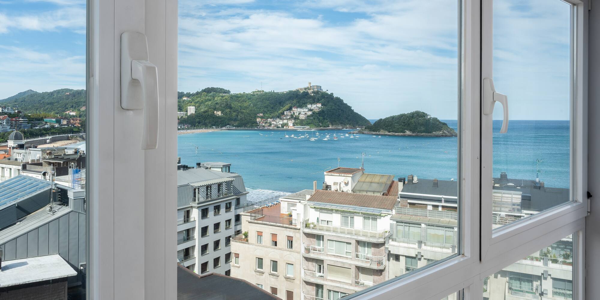 a view of a city from a window