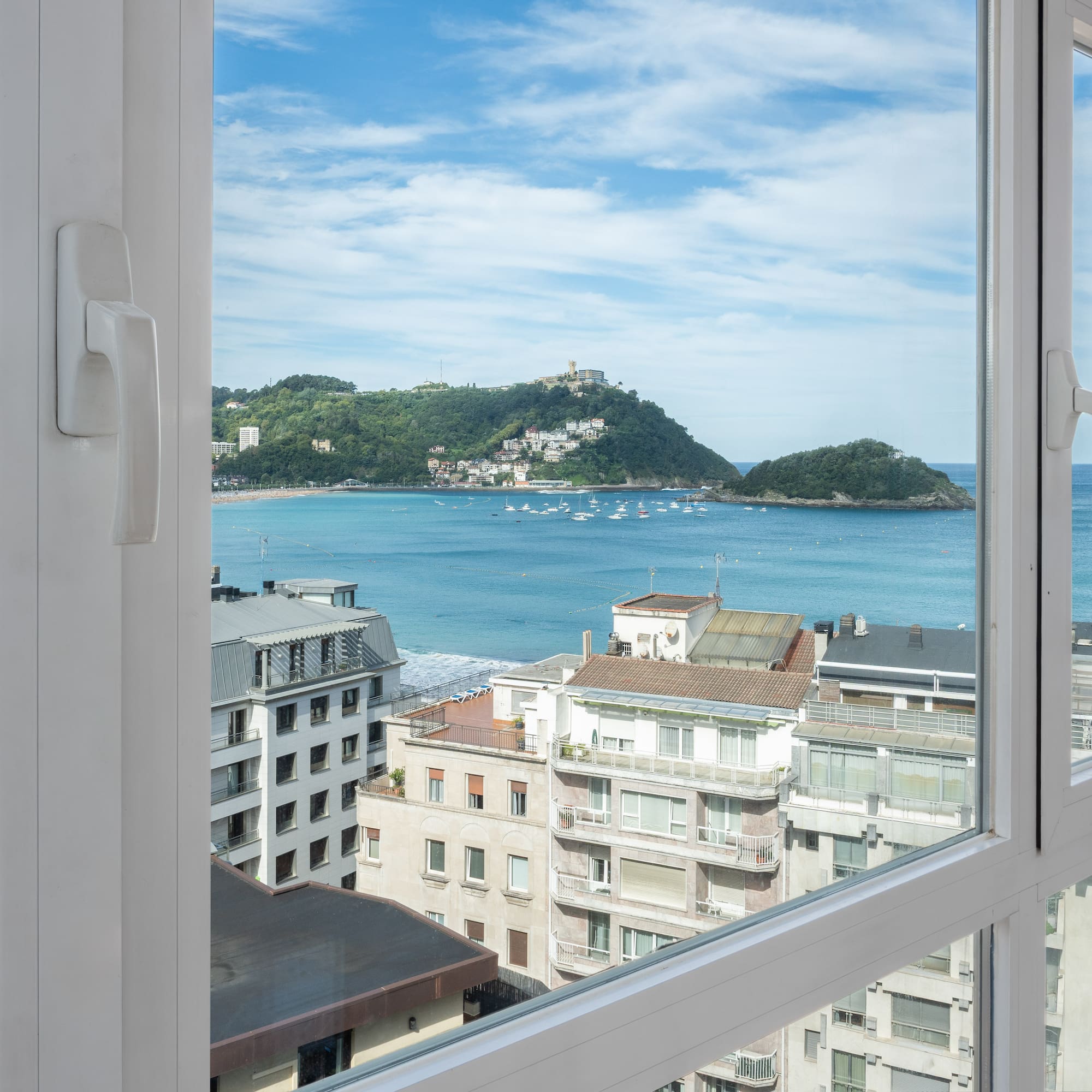 a view of a city from a window