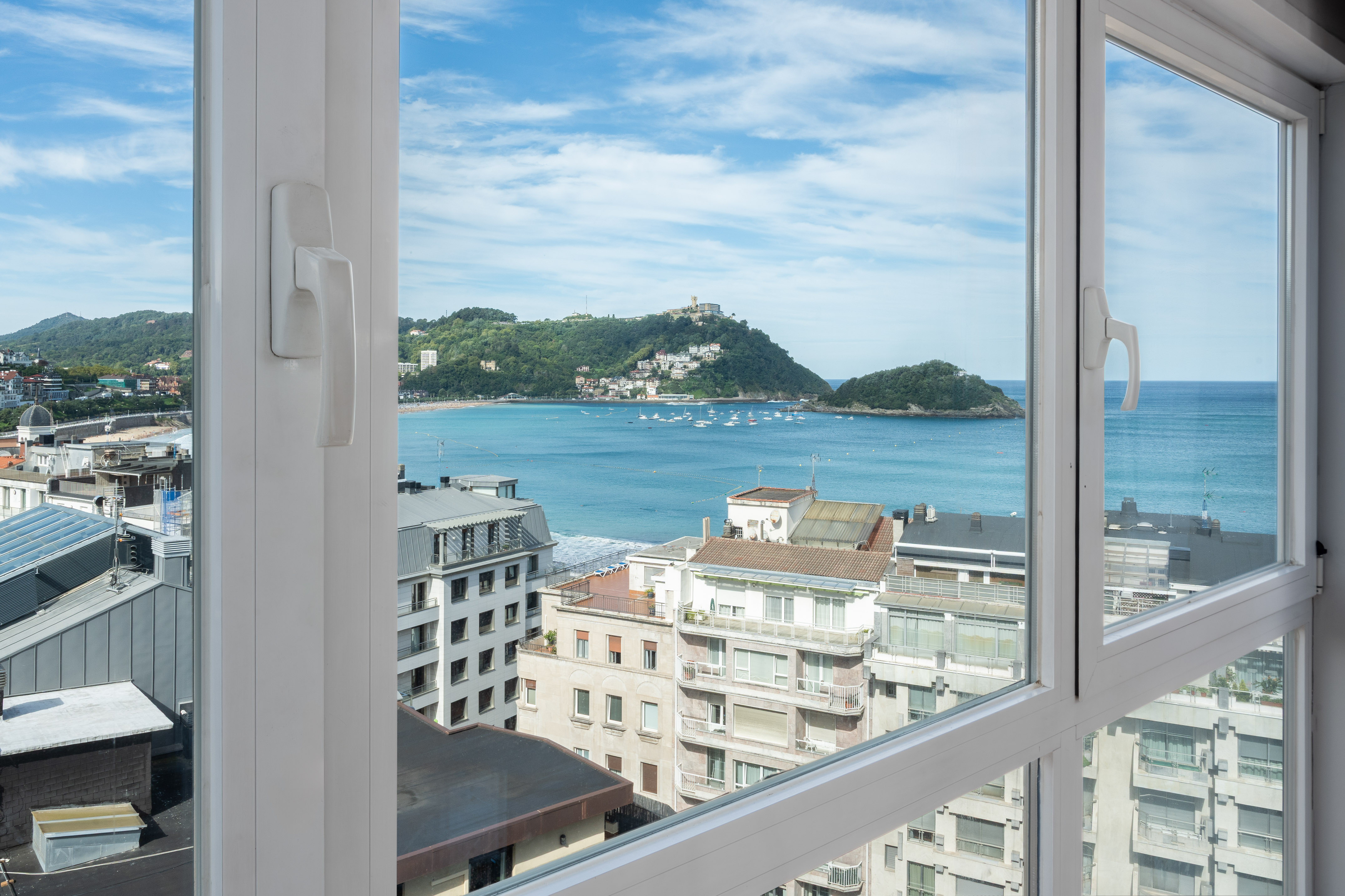 a view of a city from a window