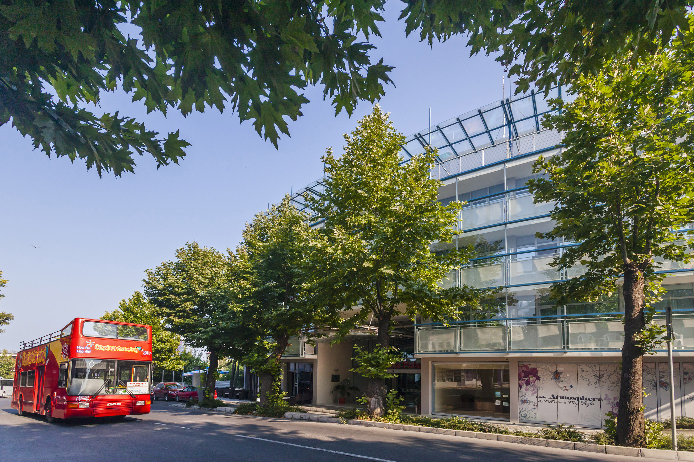 a double decker bus on the street