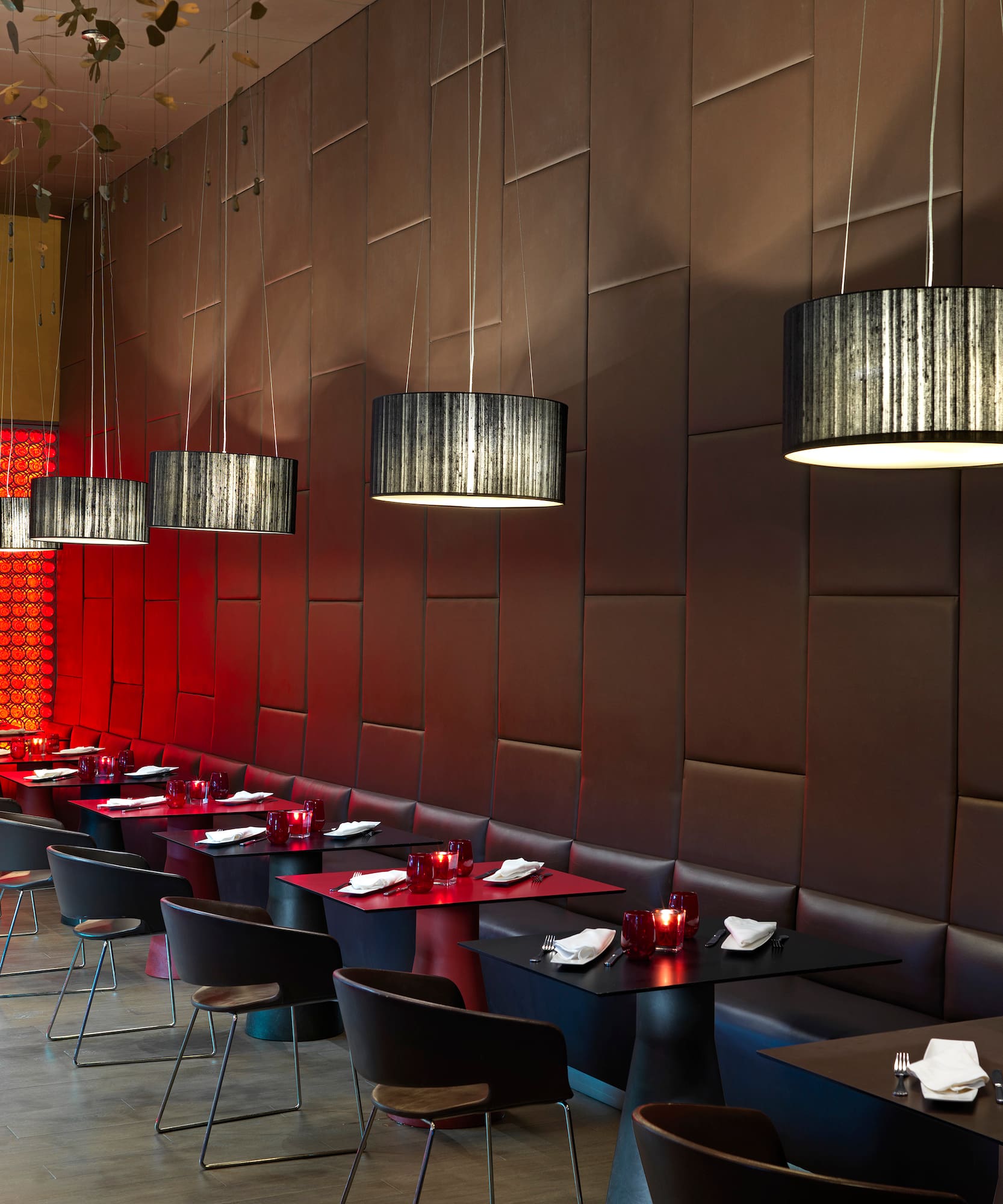 a restaurant with tables and chairs