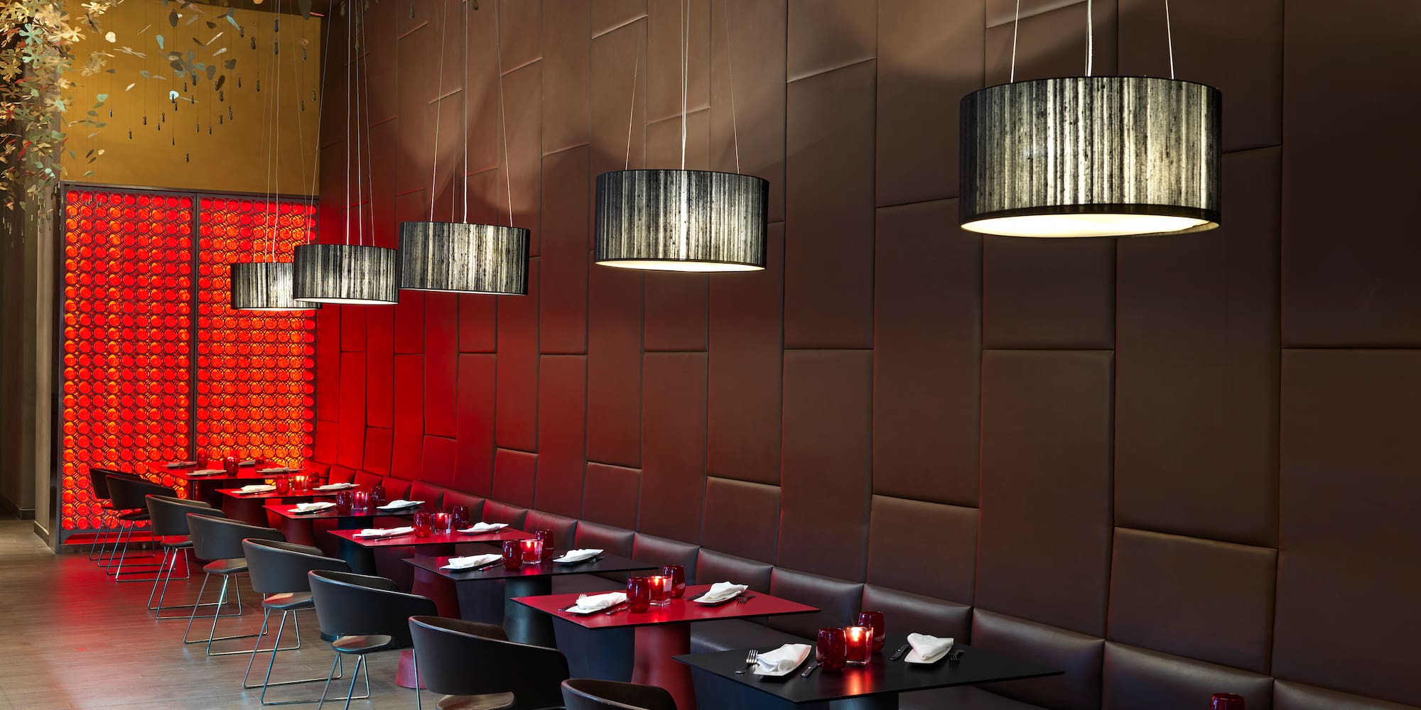 a restaurant with tables and chairs