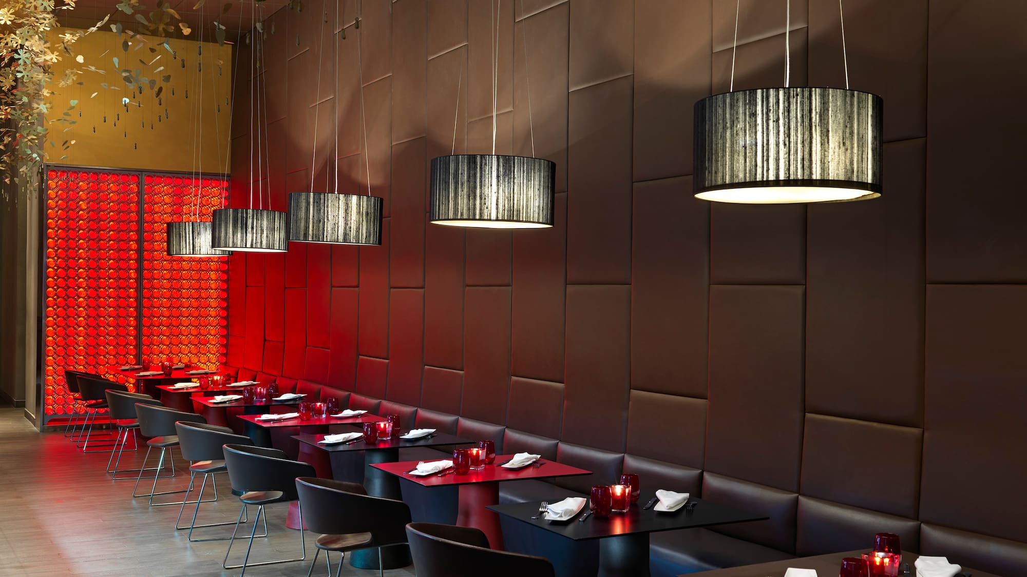 a restaurant with tables and chairs