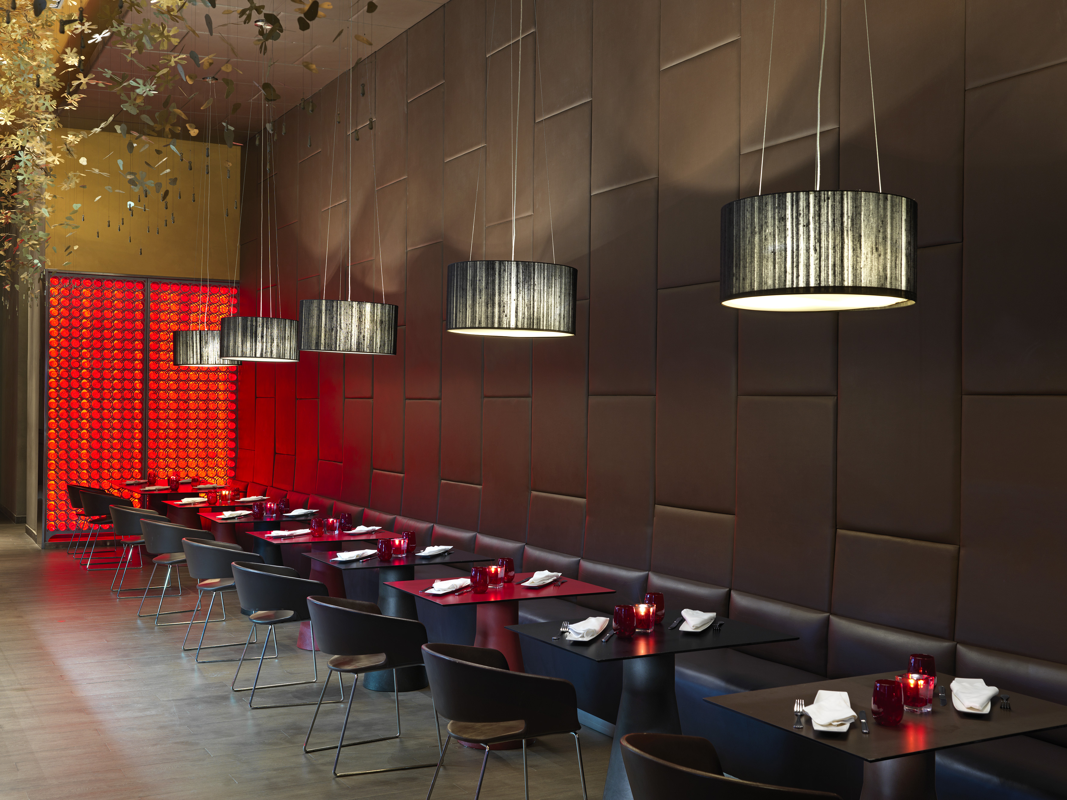 a restaurant with tables and chairs