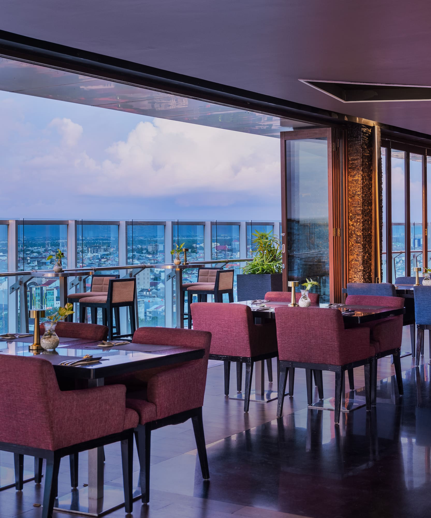 a restaurant with tables and chairs