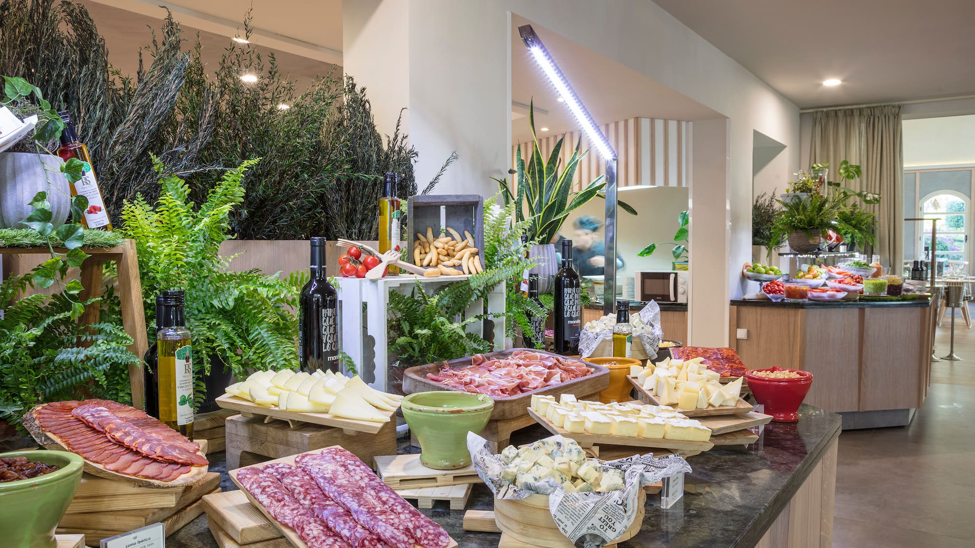 a table with food on it