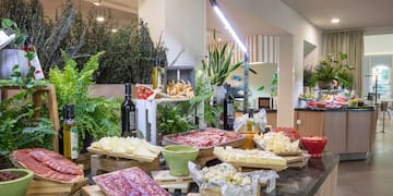 a table with food on it