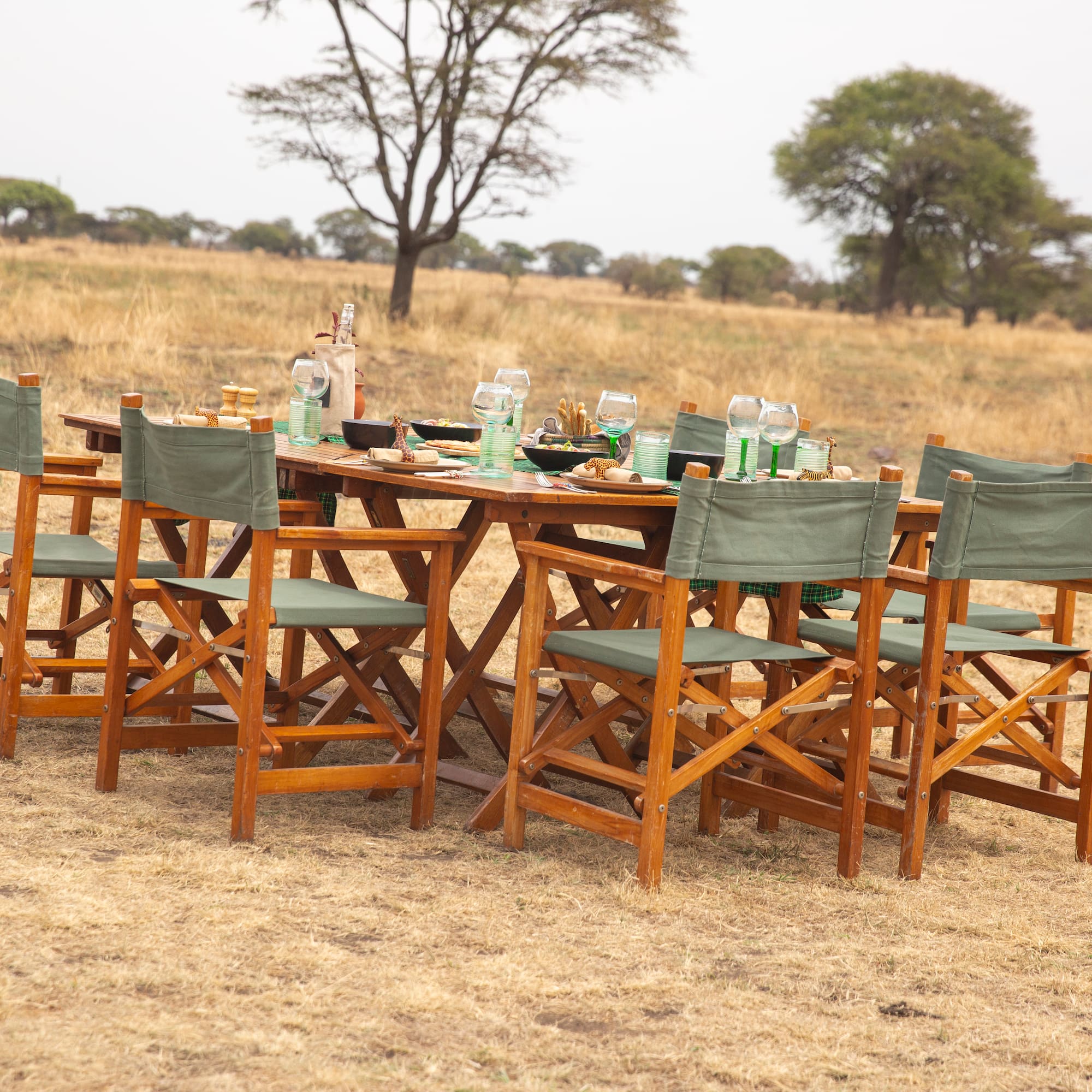 a table set up for a dinner