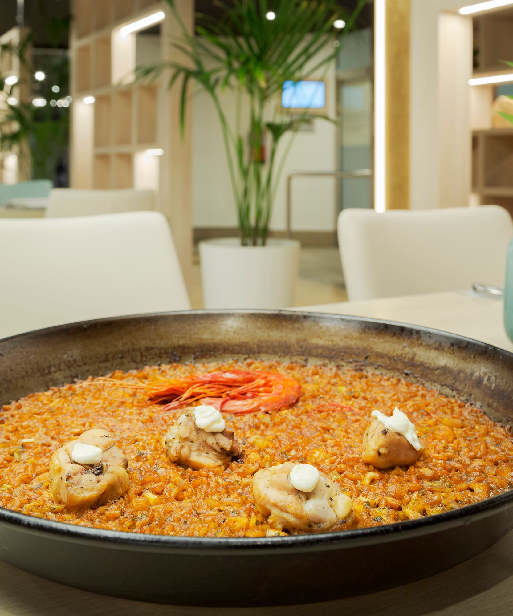a pan of food on a table