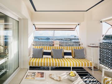 a couch with pillows on it