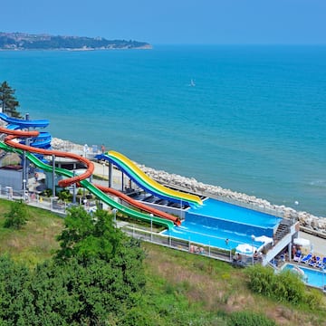 water sliders on a beach