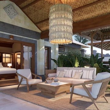 a room with a bed and a couch