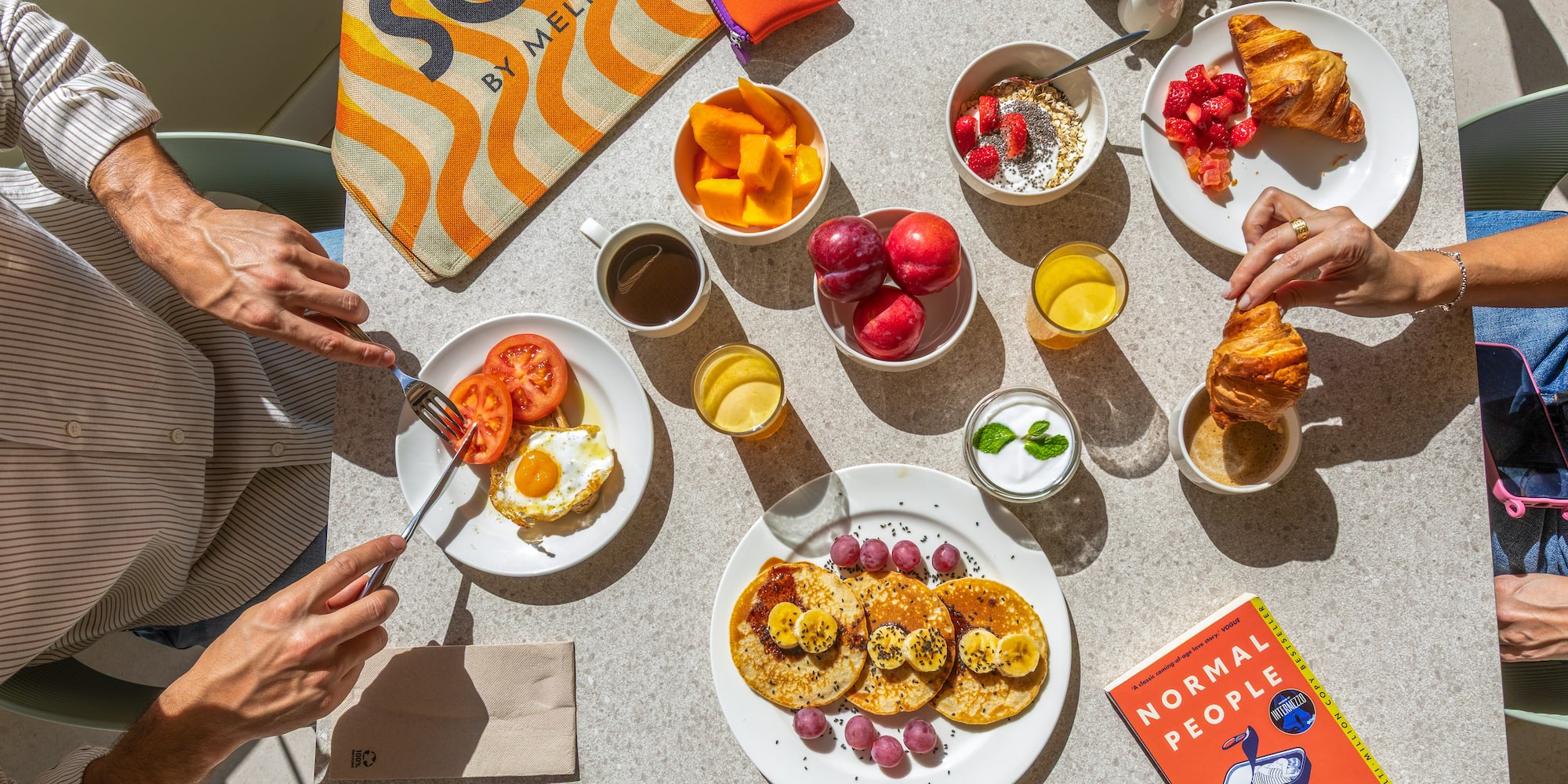 a table with food on it