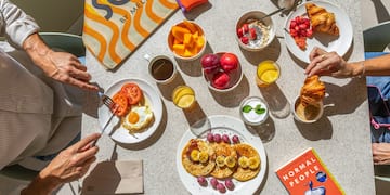 a table with food on it