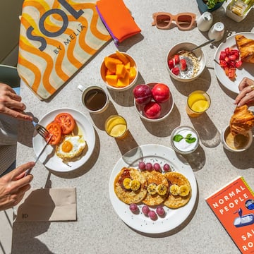 a table with food on it
