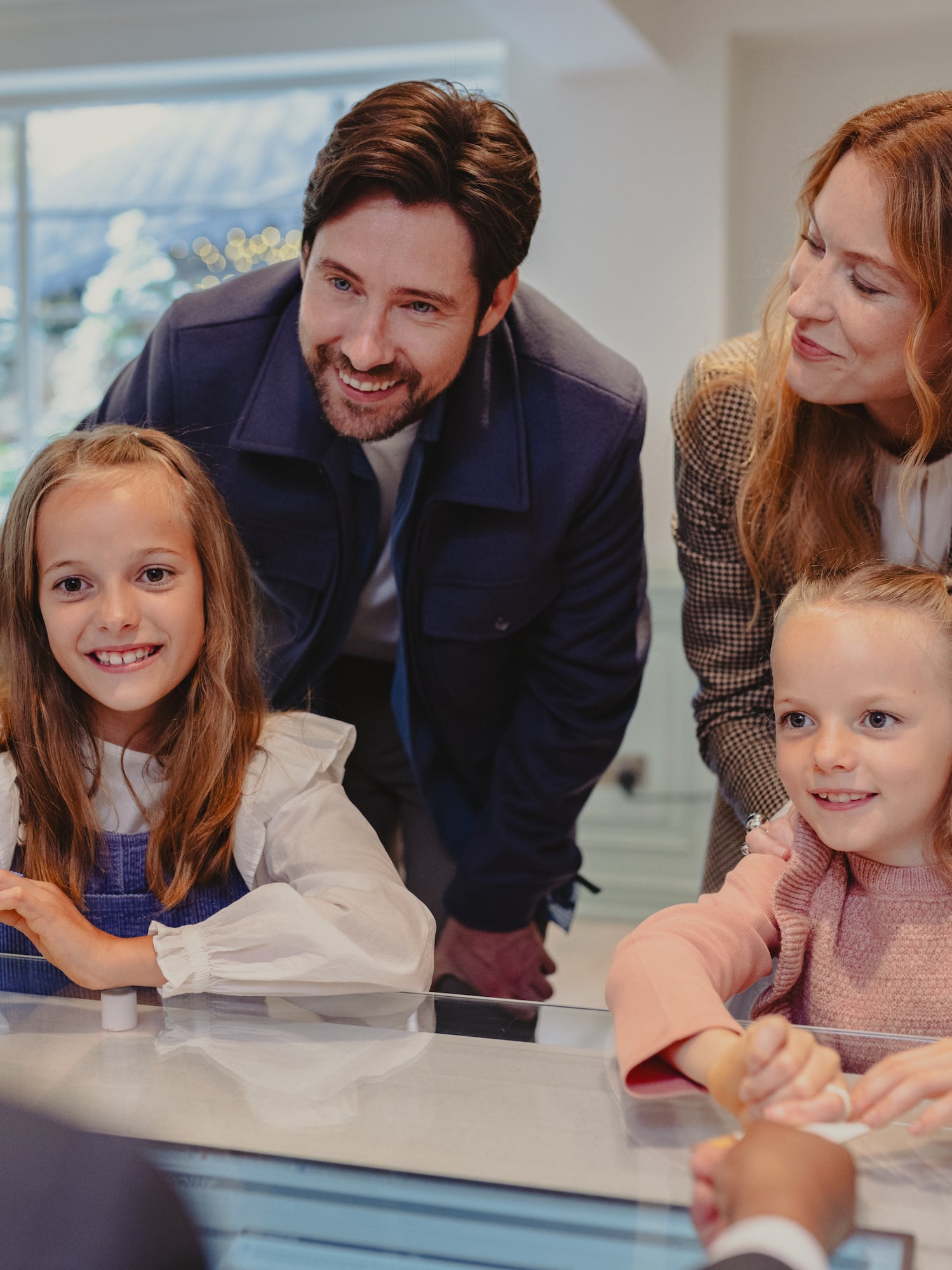 a group of people around a table
